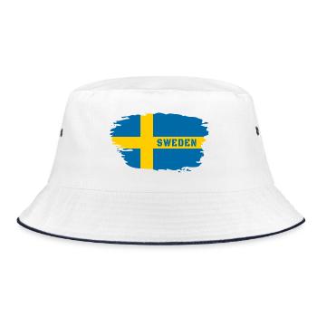 Sweden Flag / Gift Scandinavia Stockholm - Bucket Hat - white/navy - Front