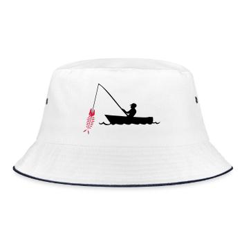 fishing - Bucket Hat - white/navy - Front