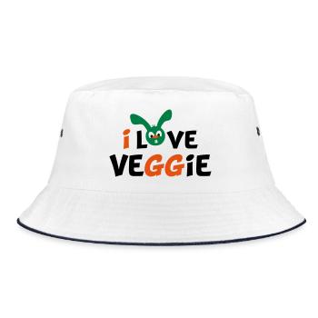 vegetarian - Bucket Hat - white/navy - Front