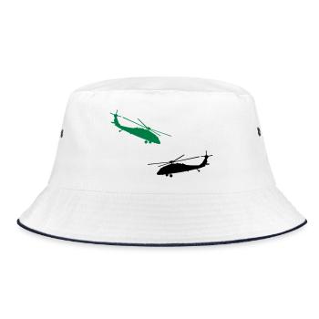 hubschrauber helikopter militär - Bucket Hat - Weiß/Navy - Vorne