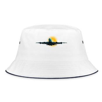 largest airliner - Bucket Hat - white/navy - Front