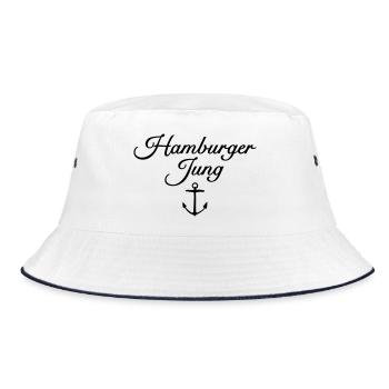 Hamburger Jung Anker Klassisch - Bucket Hat - Weiß/Navy - Vorne
