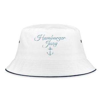 Hamburger Jung (Vintage Hellblau) Hamburg Anker - Bucket Hat - Weiß/Navy - Vorne