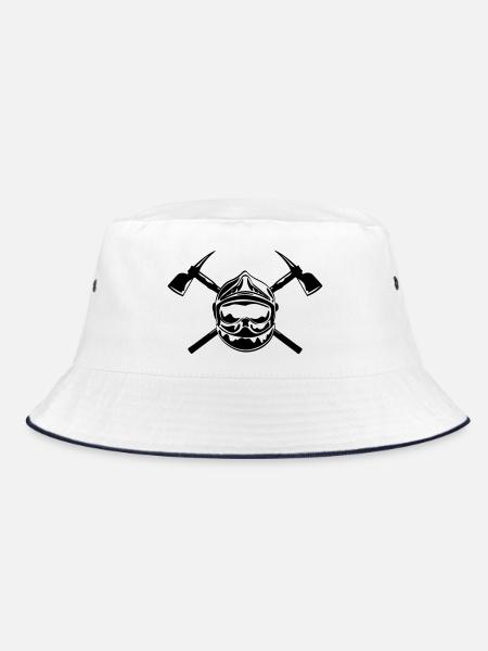 casque_pompier_2 haches - Bob - blanc/marine - Devant