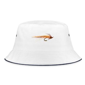 fly fishing hook - Bucket Hat - white/navy - Front