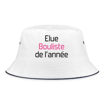 Petanque / Boules / Sport / Game / Pastis - Bucket Hat - white/navy - Front