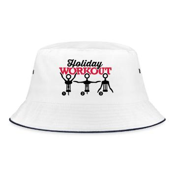 Holiday workout corkscrew - Bucket Hat - white/navy - Front