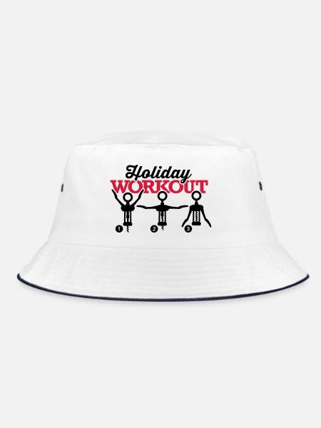 Holiday workout corkscrew - Bucket Hat - Weiß/Navy - Vorne