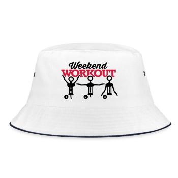 Weekend workout corkscrew - Bucket Hat - white/navy - Front