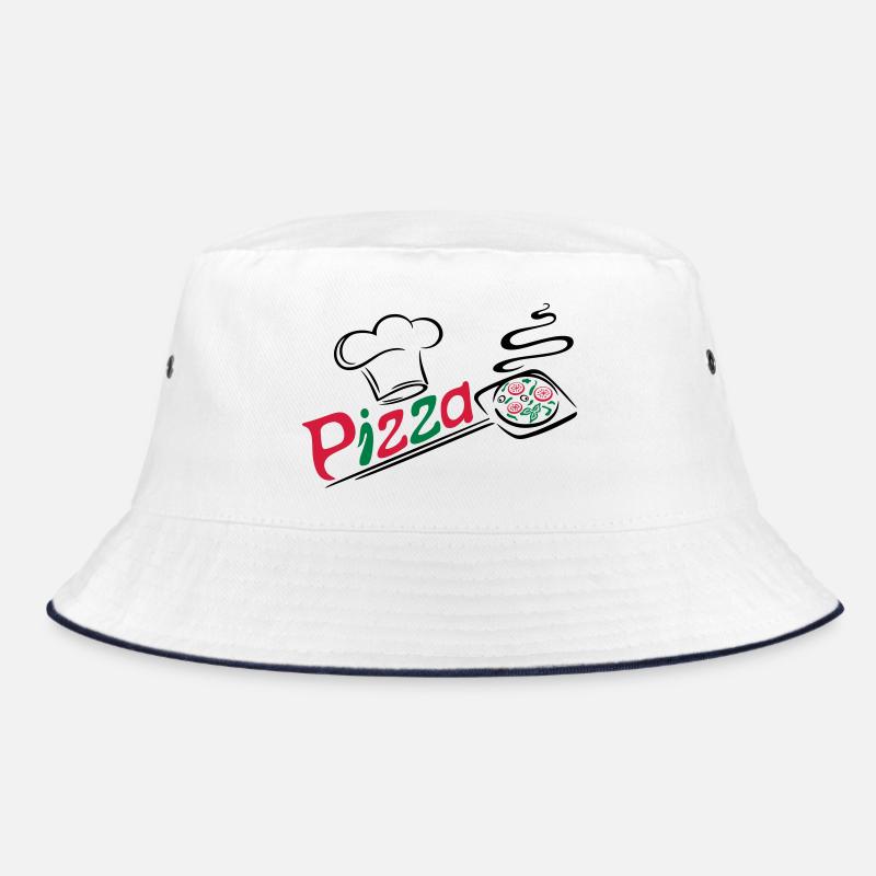Pizza Bäcker mit Kochmütze, chef hat - Bob - blanc/marine