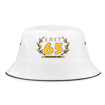 65 years - Bucket Hat - white/navy - Front