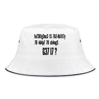 Intelligence Ability to Adapt Change | Leet Art - Bucket Hat - white/navy - Front