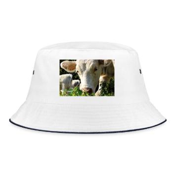 Cow Poster - Bucket Hat - white/navy - Front