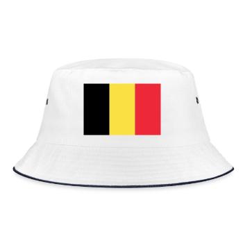 Autocollant drapeau de la Belgique Belgien Fahne drapeau - Bob - blanc/marine - Devant