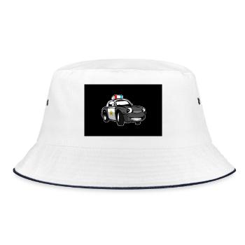 police - Bucket Hat - white/navy - Front