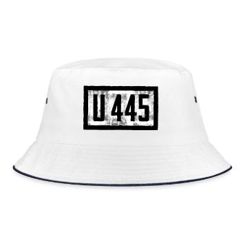 U-boat design with U 445 font - Bucket Hat - white/navy - Front