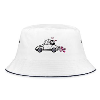 Stick Figure Wedding - Bucket Hat - white/navy - Front