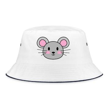 mouse - Bucket Hat - white/navy - Front