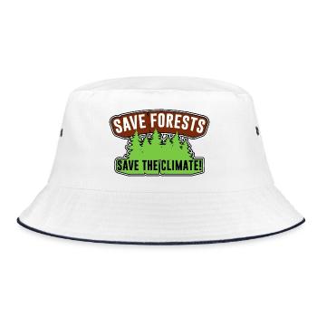 Save the forests - save the climate! - Bucket Hat - white/navy - Front