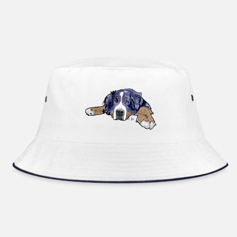 Bernese Mountain Dog - Bucket Hat - white/navy