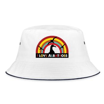 I love Albatross - Bucket Hat - white/navy - Front