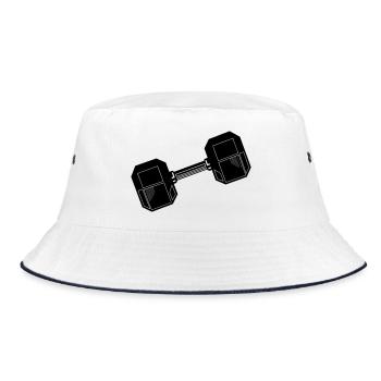 Dumbbell weighthalter - Bucket Hat - white/navy - Front