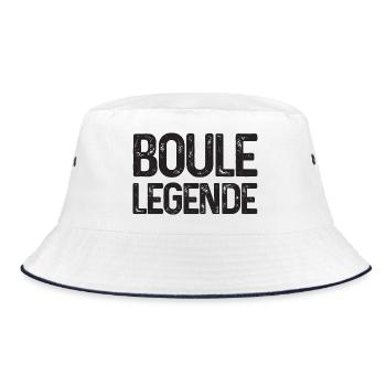 Boule Legende Outfit für Bouler zum boulen Boule - Bucket Hat - Weiß/Navy - Vorne