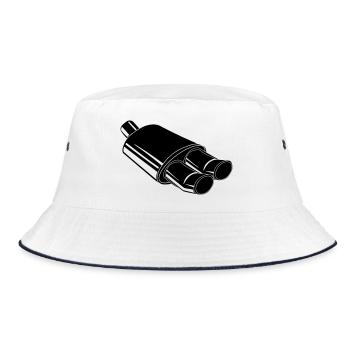 Car exhaust car parts - Bucket Hat - white/navy - Front