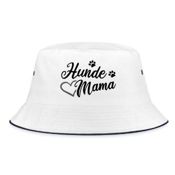 Hunde Mama - Bucket Hat - Weiß/Navy - Vorne