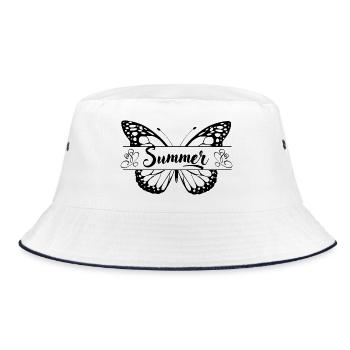 Motif d’été avec papillon, femmes cadeaux - Bob - blanc/marine - Devant