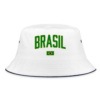 Brasil design with national flag - Bucket Hat - white/navy - Front