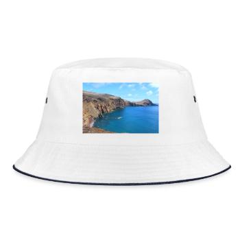 Madeira Portugal Poster - Bucket Hat - Weiß/Navy - Vorne