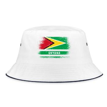 Drapeau vintage guyanais - Bob - blanc/marine - Devant