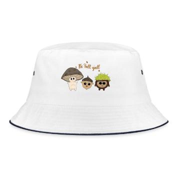 It's fall y'all - Bucket Hat - white/navy - Front