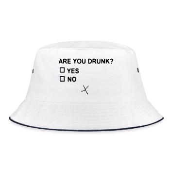 ARE YOU DRUNK? - Bucket Hat - white/navy - Front