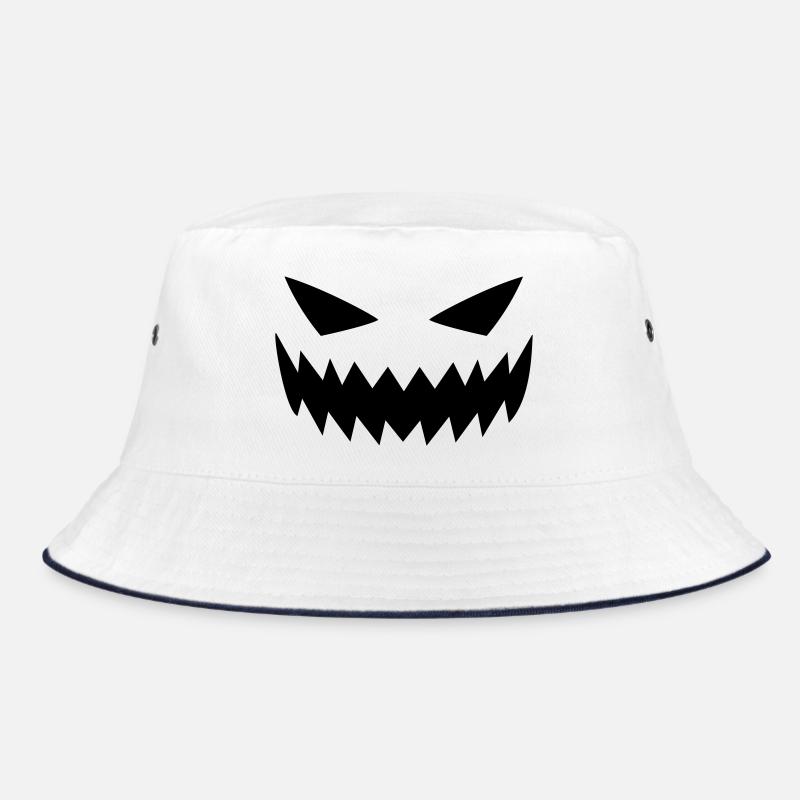 Gestörte Horrorfratze - Bucket Hat - Weiß/Navy