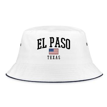 El Paso Texas Retro Shirt - Bucket Hat - Weiß/Navy - Vorne