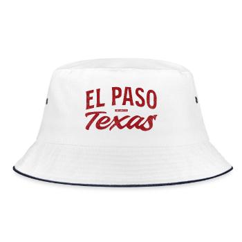 El Paso Texas Retro Script - Bucket Hat - white/navy - Front