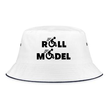 Every wheelchair user is a role model * - Bucket Hat - white/navy - Front