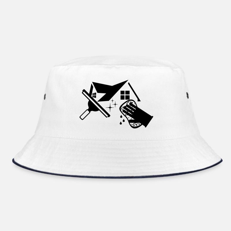 Window washer logo with house sponge and window trigger Bucket Hat