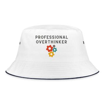 Professional Overthinker - Bucket Hat - white/navy - Front