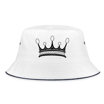 Crown five pearls transparent shadow image - Bucket Hat - white/navy - Front