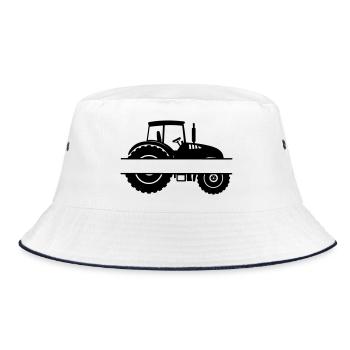 Farm Tractor Emblem - Bucket Hat - white/navy - Front