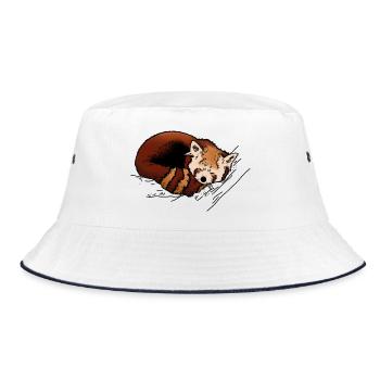 Red panda - Bucket Hat - white/navy - Front