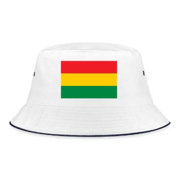 Drapeau du Reggae - Rastafari Rasta Roots - Bob - blanc/marine - Devant