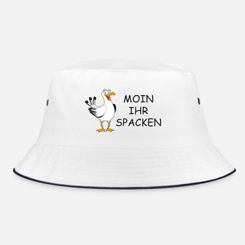 Moin ihr Spacken - Bucket Hat - Weiß/Navy