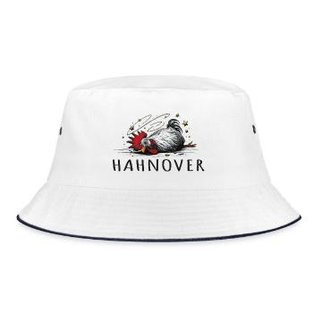 hahnover hangover illustration hendl hahn - Bucket Hat - Weiß/Navy - Vorne