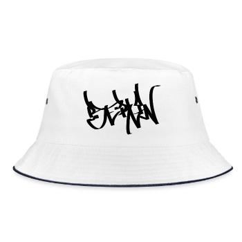 Berlin Graffiti Tag Handstyle black - Bucket Hat - Weiß/Navy - Vorne