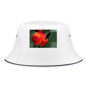 Fiery tulip freshness - Bucket Hat - white/navy - Front