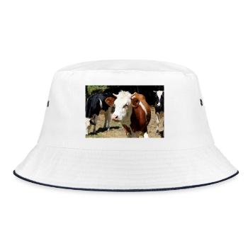 Cow Poster - Bucket Hat - white/navy - Front